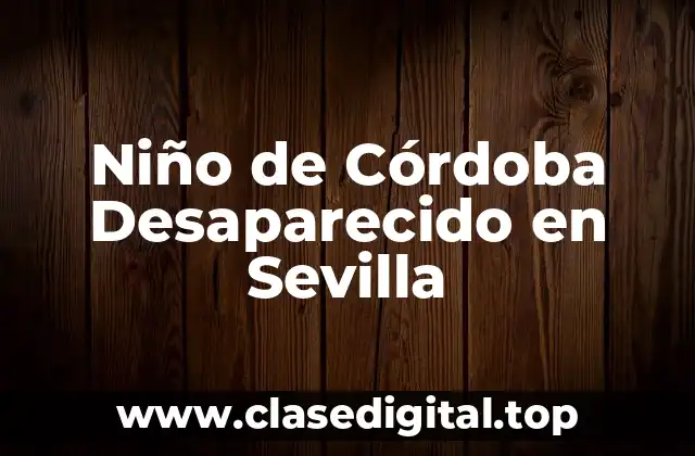 Niño de Córdoba Desaparecido en Sevilla