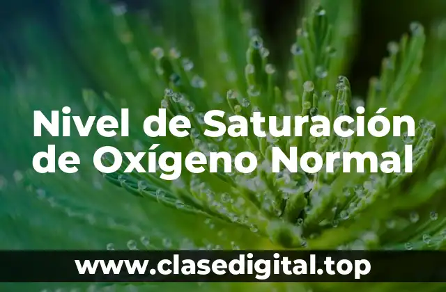 Nivel de Saturación de Oxígeno Normal