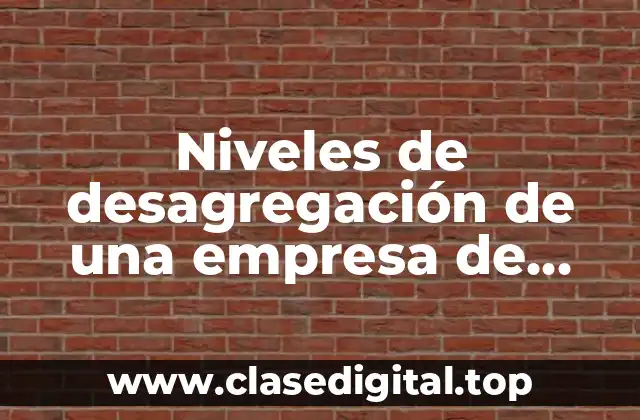 Niveles de desagregación de una empresa de tortilleria