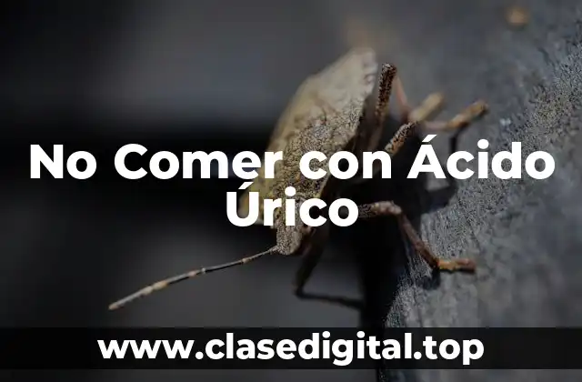 No Comer con Ácido Úrico