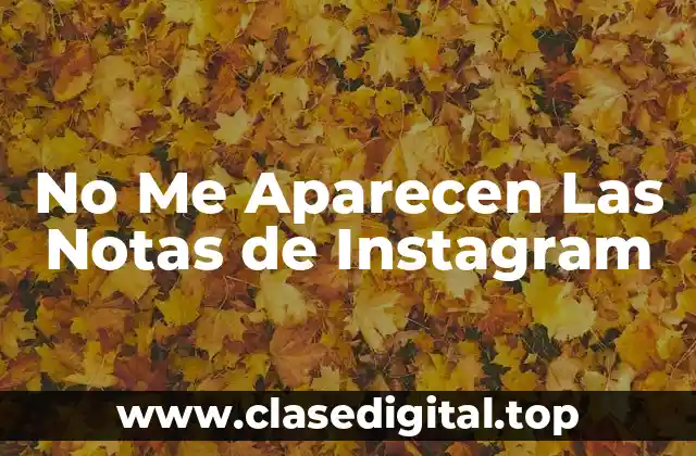 No Me Aparecen Las Notas de Instagram