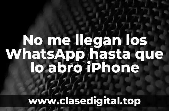 No me llegan los WhatsApp hasta que lo abro iPhone