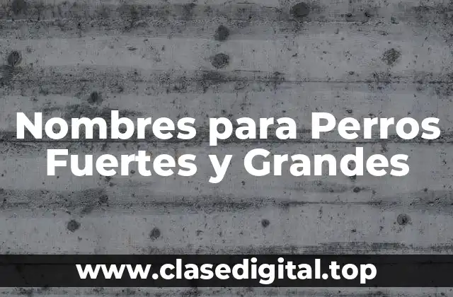 Nombres para Perros Fuertes y Grandes