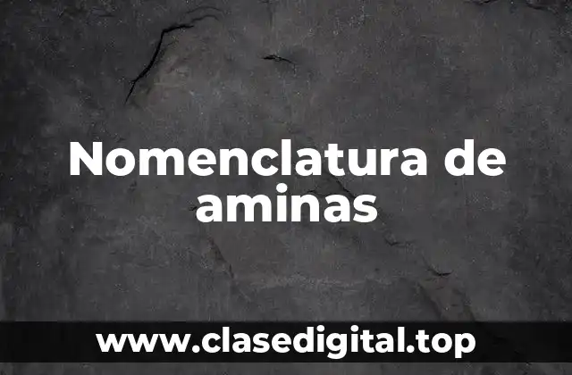 Nomenclatura de aminas