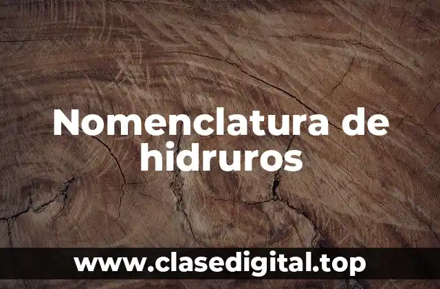 Nomenclatura de hidruros