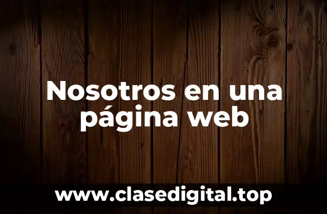 Nosotros en una página web
