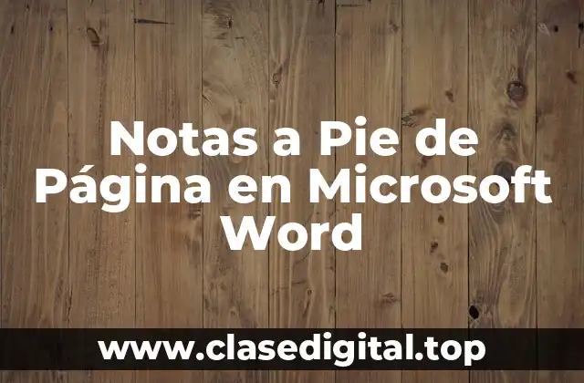 Notas a Pie de Página en Microsoft Word