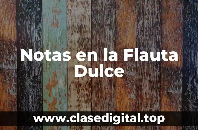Notas en la Flauta Dulce