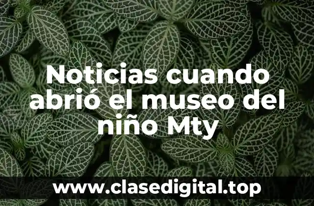 Noticias cuando abrió el museo del niño Mty