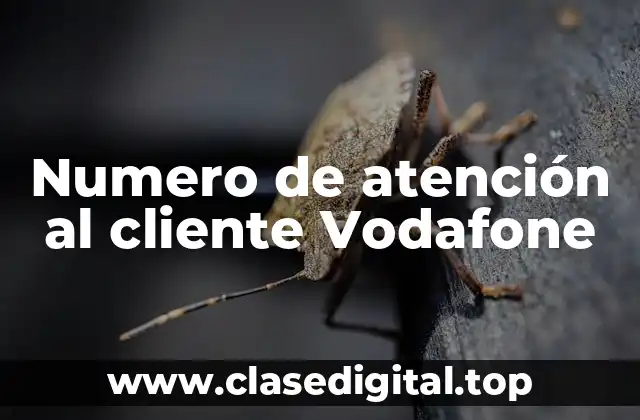 Numero de atención al cliente Vodafone