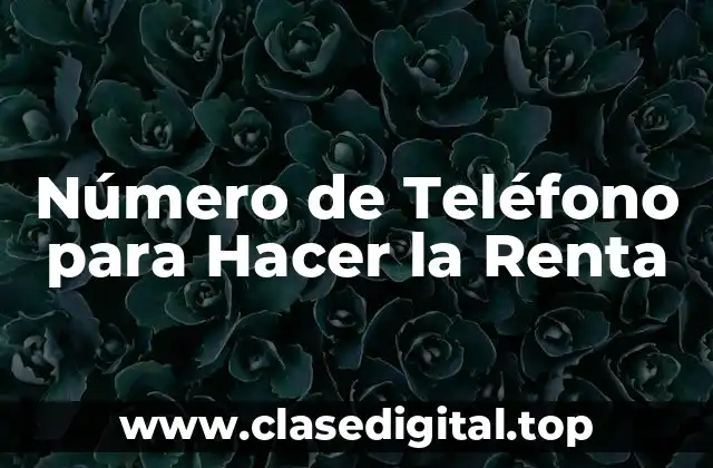 Número de Teléfono para Hacer la Renta