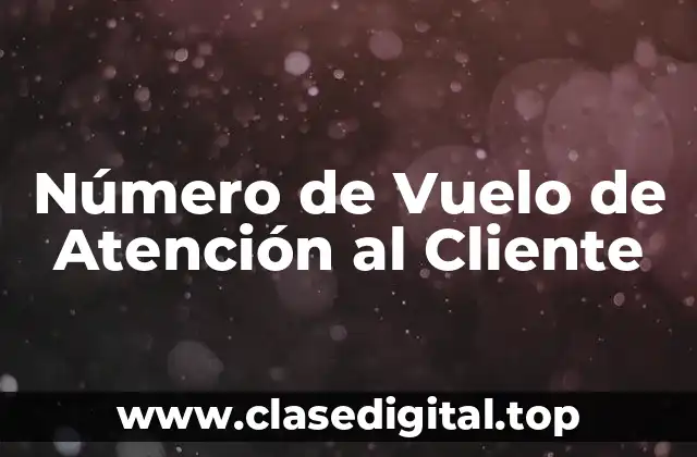¿Qué es el Número de Vuelo de Atención al Cliente?