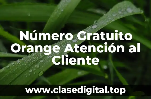 Número Gratuito Orange Atención al Cliente