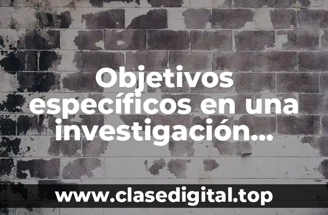 Objetivos específicos en una investigación cualitativa