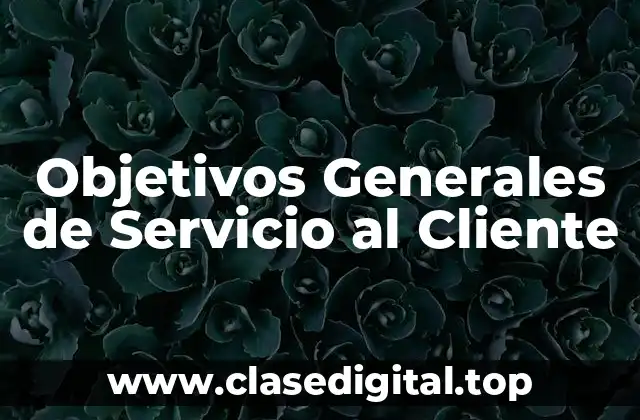 Objetivos Generales de Servicio al Cliente