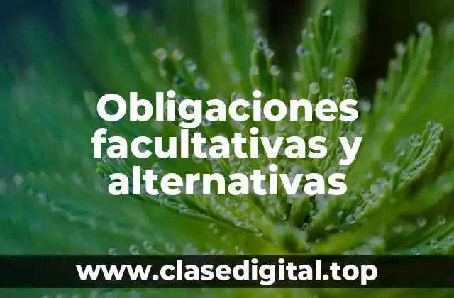 Obligaciones facultativas y alternativas