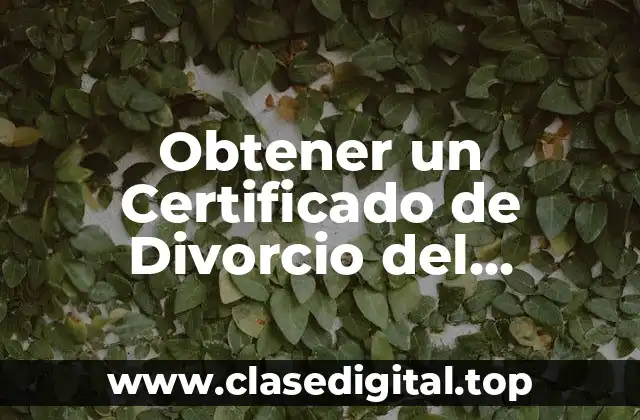 ¿Qué es un Certificado de Divorcio del Ministerio de Justicia?