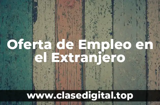Oferta de Empleo en el Extranjero
