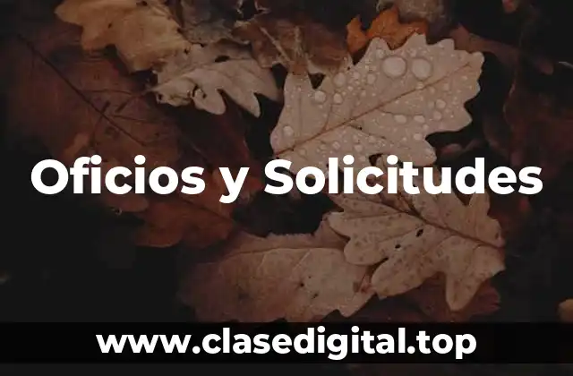 Oficios y Solicitudes
