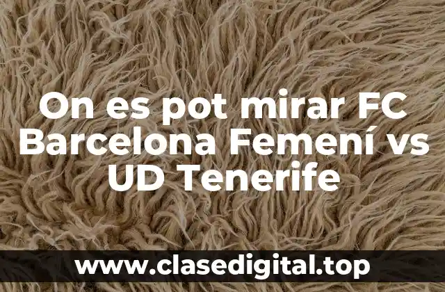 On es pot mirar FC Barcelona Femení vs UD Tenerife