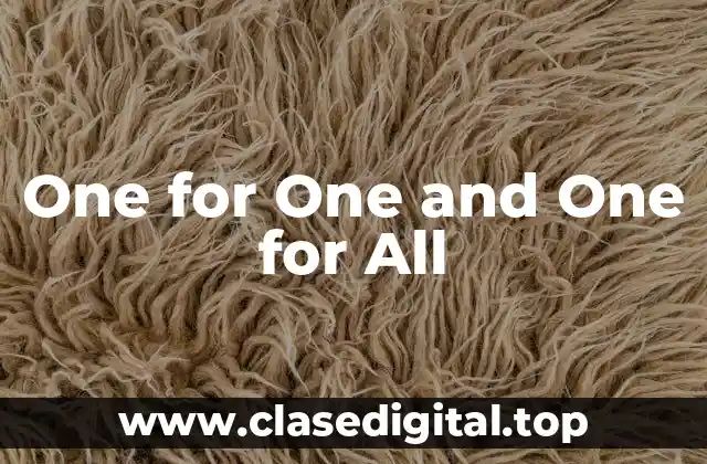 One for One and One for All