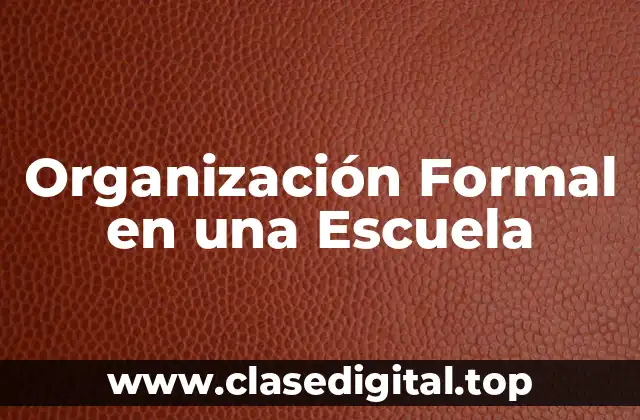 Organización Formal en una Escuela