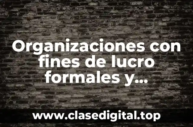 Ejemplos de organizaciones con fines de lucro formales y centralizadas
