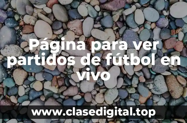 Página para ver partidos de fútbol en vivo