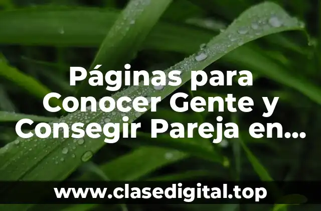 Páginas para Conocer Gente y Consegir Pareja en España