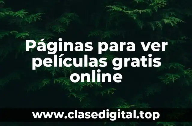 Páginas para ver películas gratis online