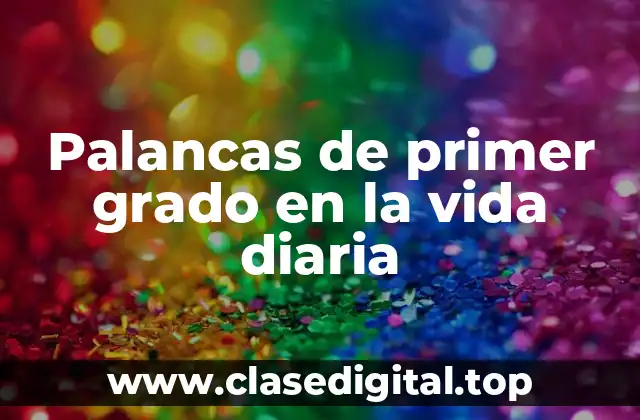 Palancas de primer grado en la vida diaria