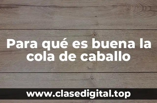 Propiedades nutricionales de la cola de caballo