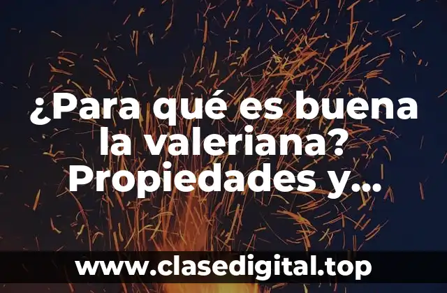 ¿Para qué es buena la valeriana? Propiedades y beneficios naturales