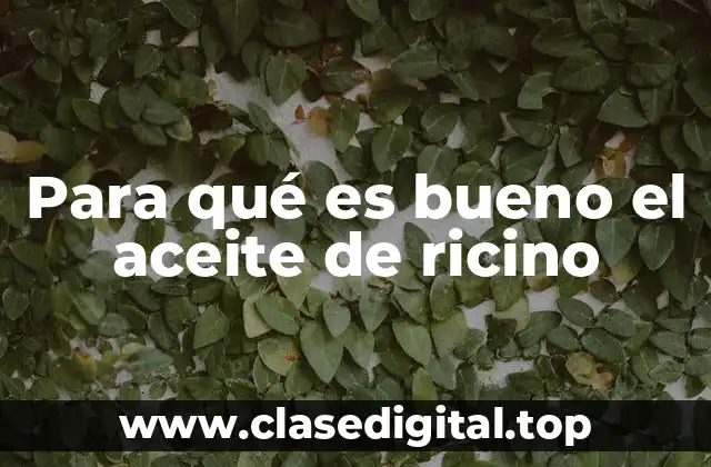 Para qué es bueno el aceite de ricino