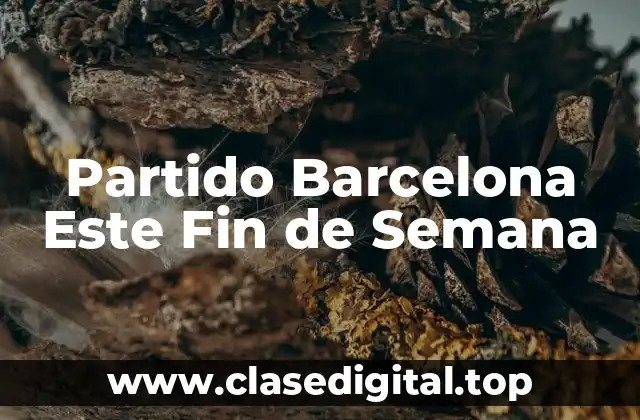 Partido Barcelona Este Fin de Semana