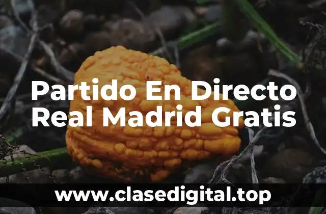 Partido En Directo Real Madrid Gratis