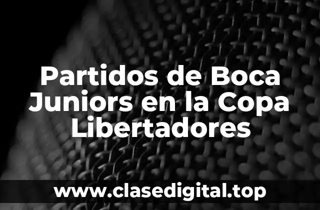 Partidos de Boca Juniors en la Copa Libertadores