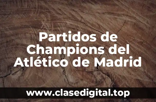 Partidos de Champions del Atlético de Madrid