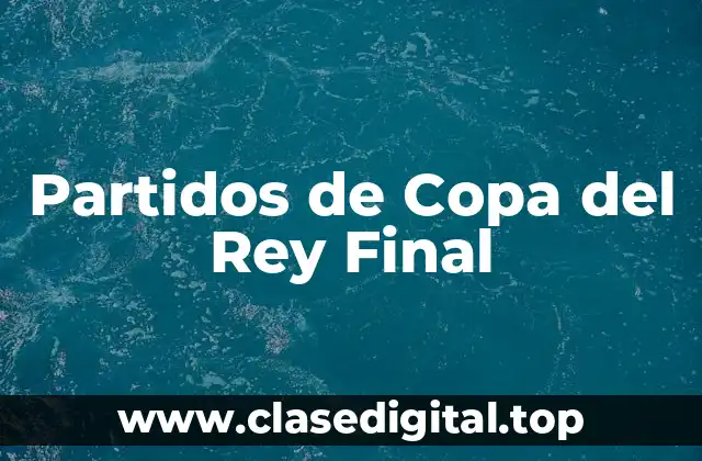 Partidos de Copa del Rey Final