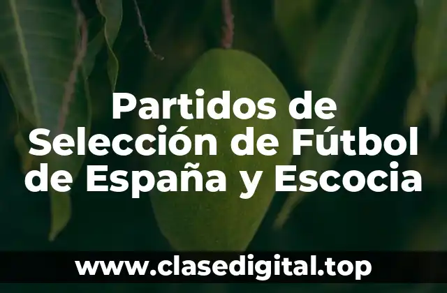 Partidos de Selección de Fútbol de España y Escocia