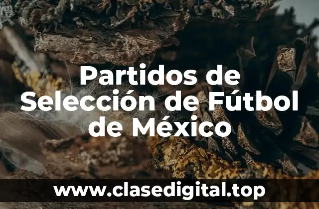 Partidos de Selección de Fútbol de México