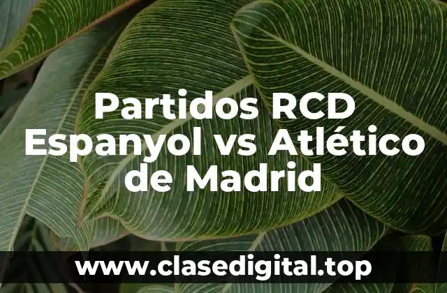 Partidos RCD Espanyol vs Atlético de Madrid
