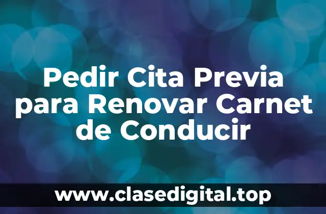 Pedir Cita Previa para Renovar Carnet de Conducir