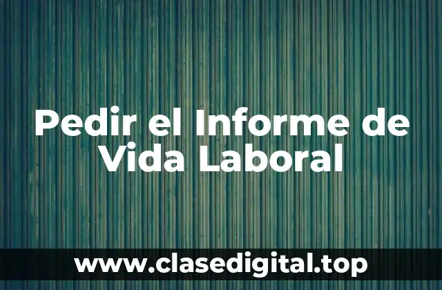 Pedir el Informe de Vida Laboral