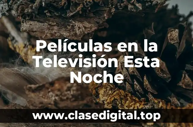 ¿Cuáles son las Mejores Películas que se Transmiten en la Televisión Esta Noche?