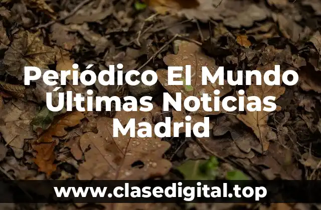 Periódico El Mundo Últimas Noticias Madrid