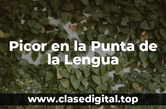 Picor en la Punta de la Lengua