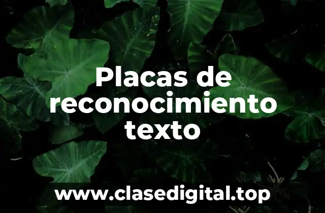 Placas de reconocimiento texto
