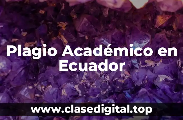 Plagio Académico en Ecuador