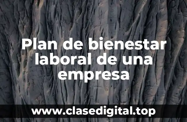 Plan de bienestar laboral de una empresa